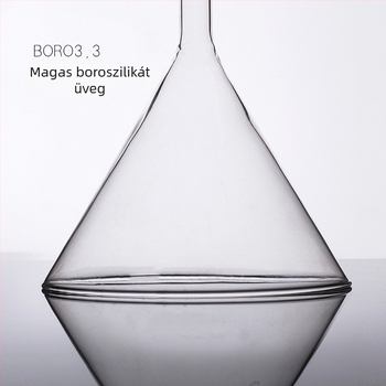 Üveg konuszos háromszög alakú tölcsér rövid nyakkal, 40 mm, hőálló