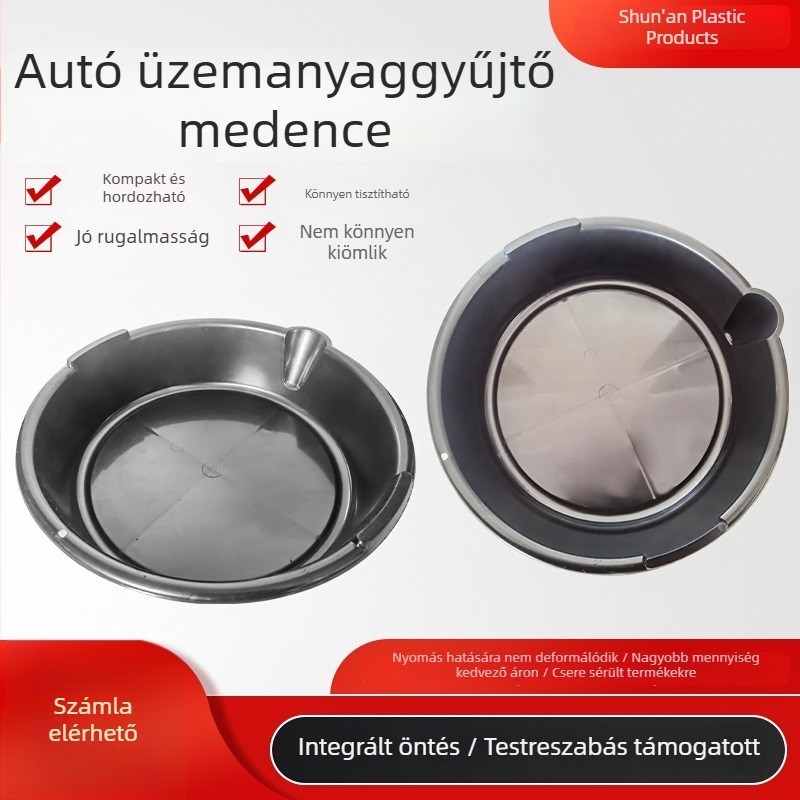 Vastagított műanyag olajtál autókhoz javításhoz