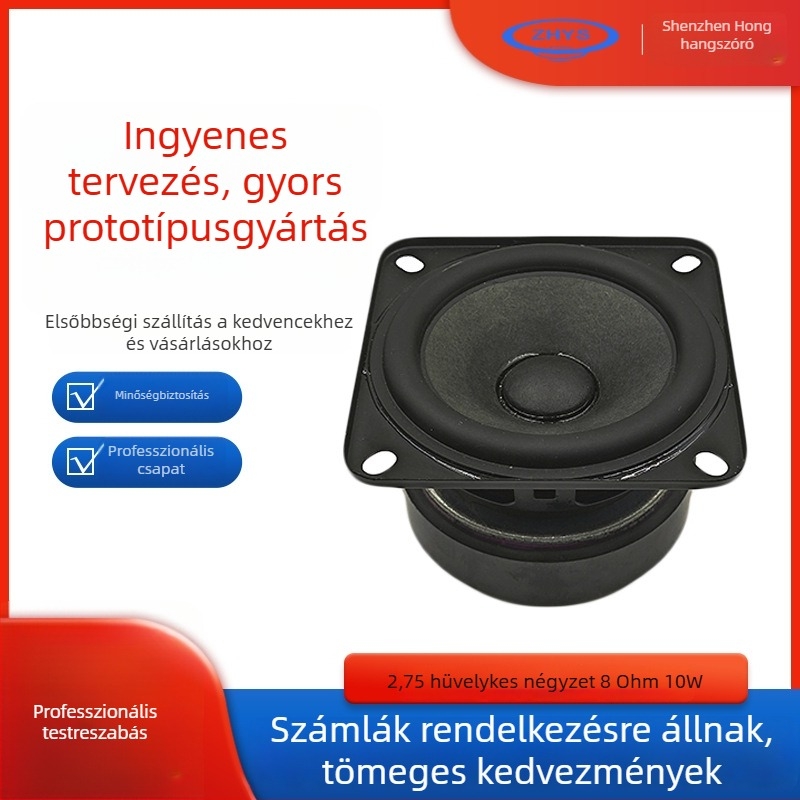 2,75 colos teljes tartományú hangfal, 4Ω/8Ω, 10W Bluetooth hangszerhangszóró