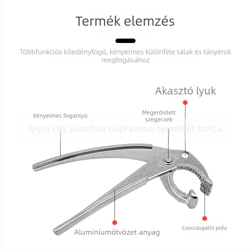 Alumínium ötvözetű kőedényfogó és tál tartó, égés elleni csipesz, éttermi konyha