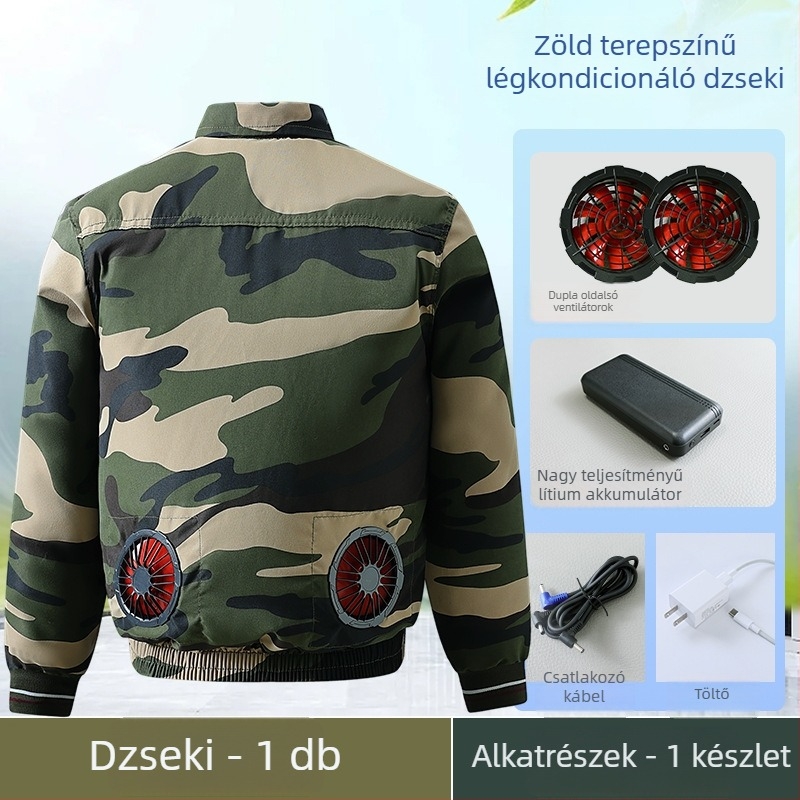 Vékony hűtőmunkaruha beépített ventilátorral, szennyeződésnek ellenálló színkombinációval, építőipari munkásoknak, tűzálló, pamut-lin összetétel