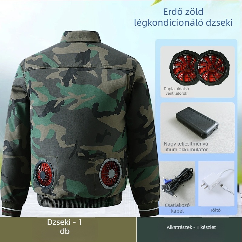 Vékony hűtőmunkaruha beépített ventilátorral, szennyeződésnek ellenálló színkombinációval, építőipari munkásoknak, tűzálló, pamut-lin összetétel