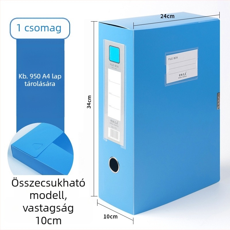 A4-es irattartó doboz, műanyag dokumentumtároló, nagy kapacitású