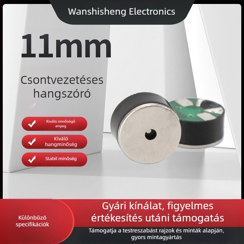 11 mm-es csontvezetésű hangszóró Bluetooth fülhallgatókhoz, 8 Ω, 1 W