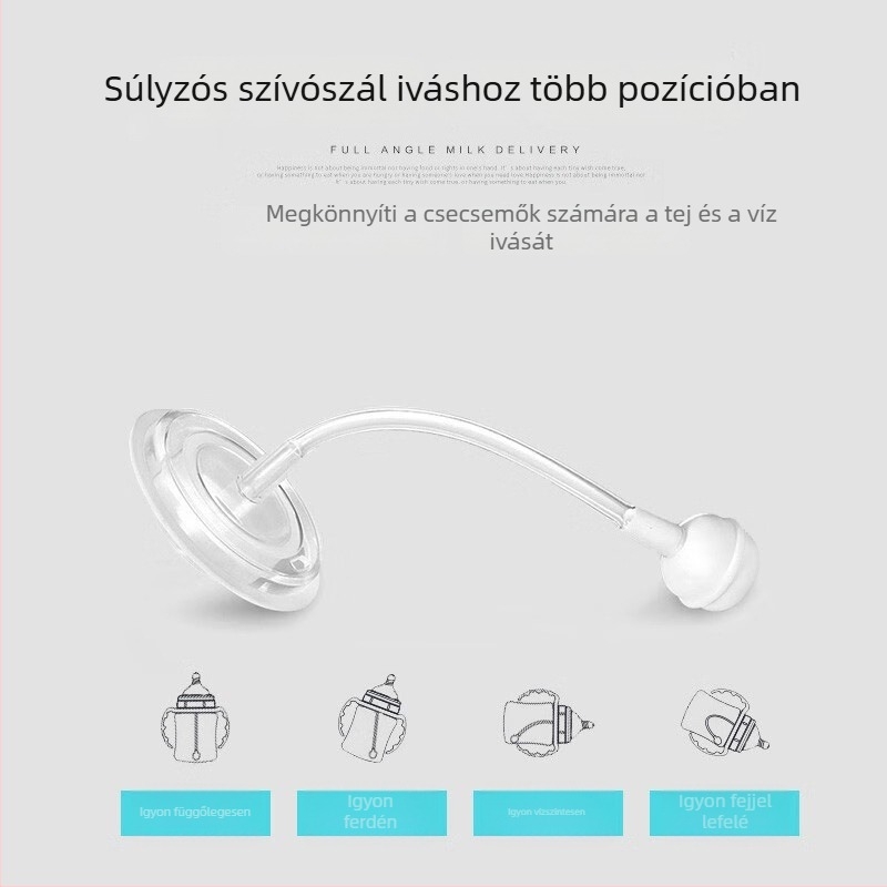 AnPi 2. és 3. generációs cumisüveg szívócső tartozékok széles nyakú PPSU/üveg gravitációs golyóval