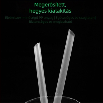 Egyszer használatos átlátszó vastag szívószál, 50 db, gyöngy tea és zabkása számára, műanyag, egyedi csomagolás