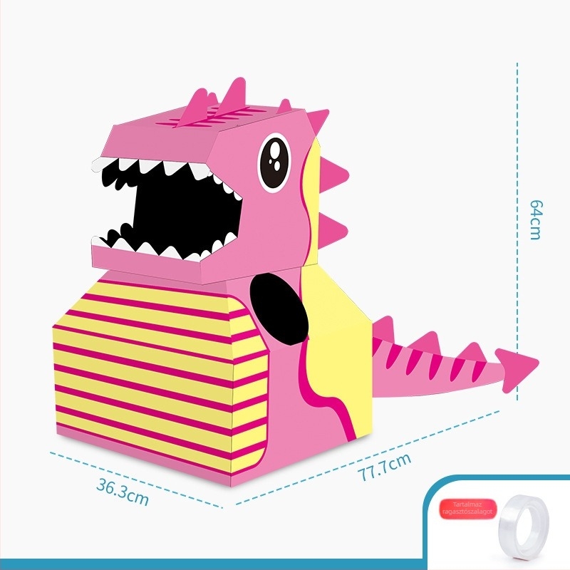 Kartonból készült dinoszaurusz jelmez gyerekeknek 3-6 éveseknek, DIY összeszerelhető jelmez óvodai előadásokhoz