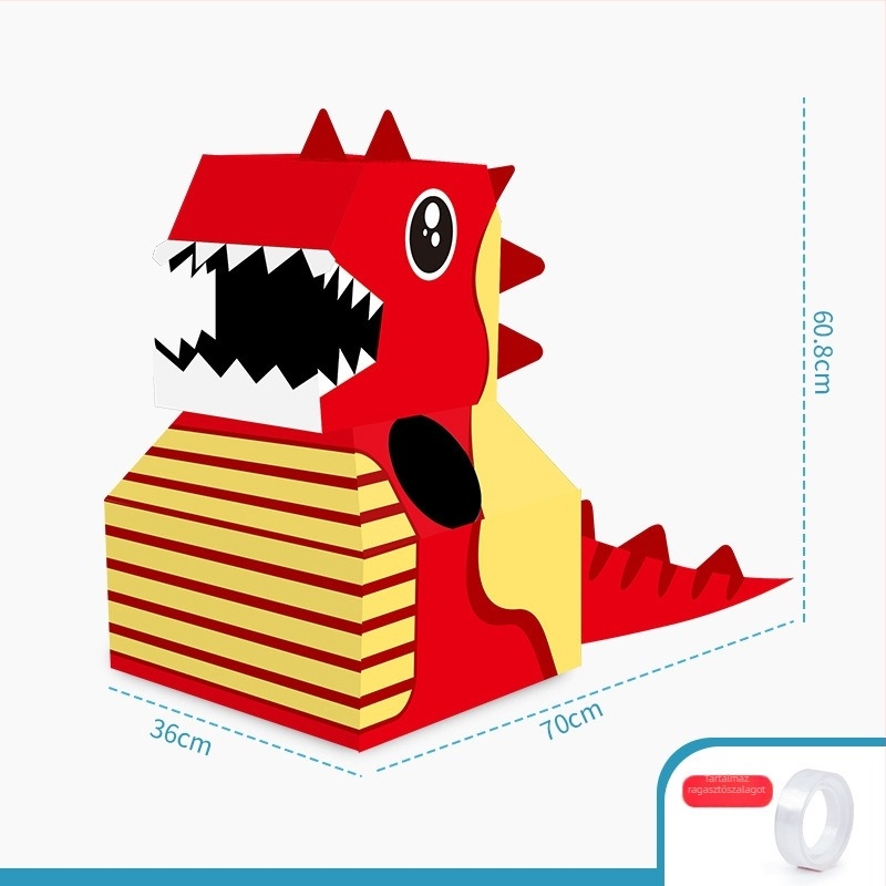 Kartonból készült dinoszaurusz jelmez gyerekeknek 3-6 éveseknek, DIY összeszerelhető jelmez óvodai előadásokhoz