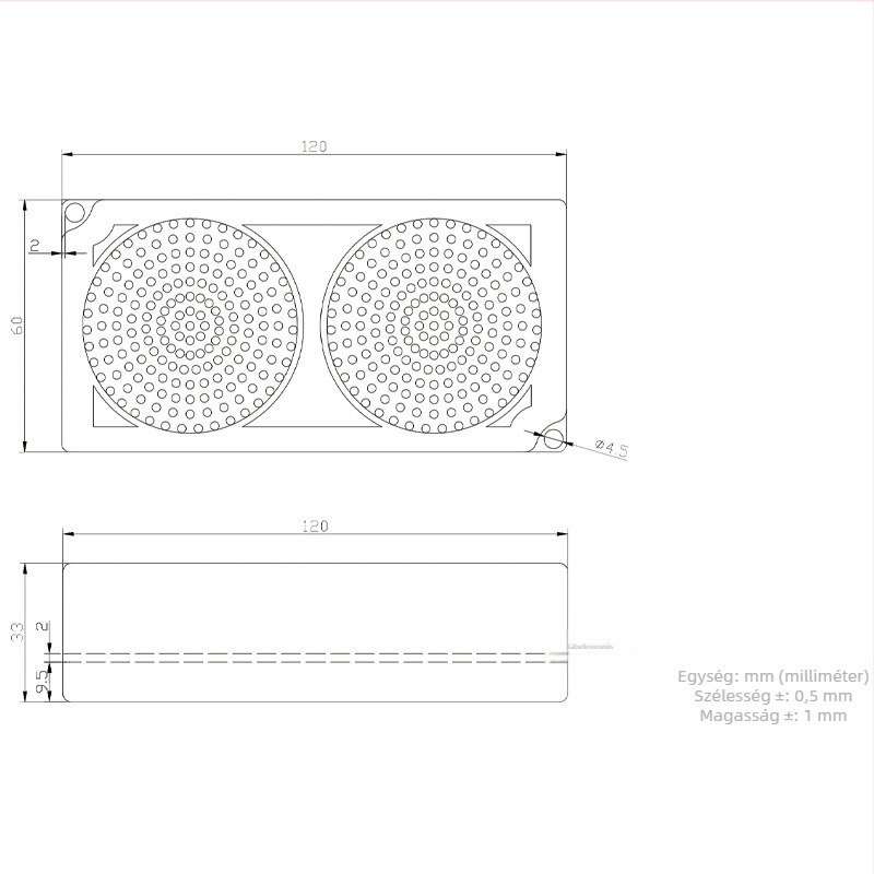 120×60 intelligens tükör kettős hangszóróval, fürdőszobai audio