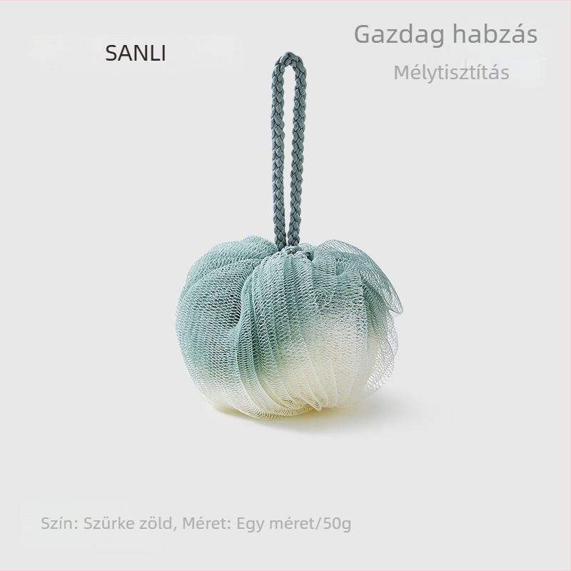Sanli PE fürdőlabda habzó labdával, törölköző a fürdéshez, hátmasszírozó szivacs és fürdővirág