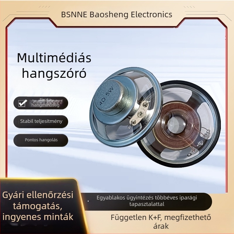 2,25 hüvelykes (57 mm) vízálló kültéri hangszóró, 4 Ω, 5 W, átlátszó membránnal beszéd- és hangosításhoz