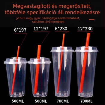 Narancssárga egyszer használatos bubble tea szívószálak egyedi csomagolásban, egyenes kivitelben, 200 db
