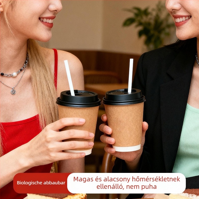 Bubble Tea-hez való PLA biodegradálható szívószálak egyedi csomagolásban, vastag, élelmiszer-minőségű