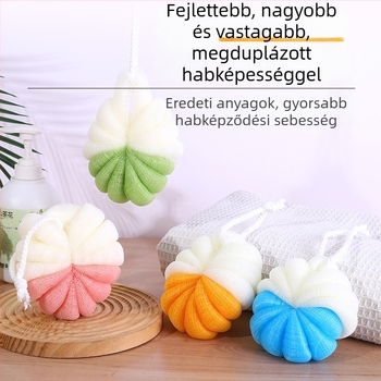 Prémium nagy méretű habzó fürdőgolyó nőknek – törölköző a fürdéshez és virágos fürdőszivacs