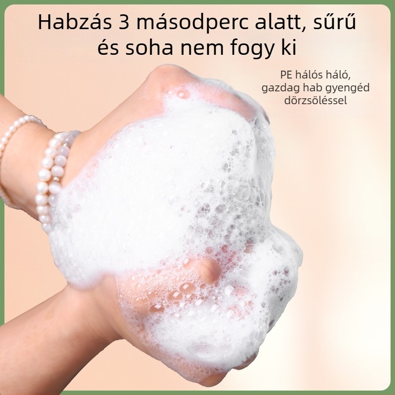 Prémium nagy méretű habzó fürdőgolyó nőknek – törölköző a fürdéshez és virágos fürdőszivacs