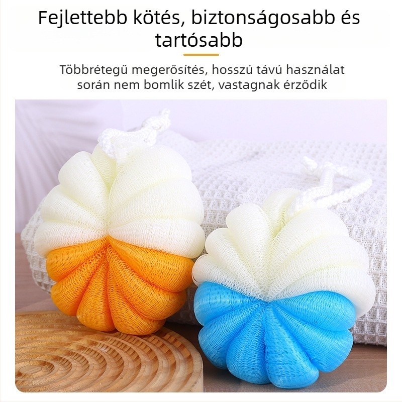 Prémium nagy méretű habzó fürdőgolyó nőknek – törölköző a fürdéshez és virágos fürdőszivacs