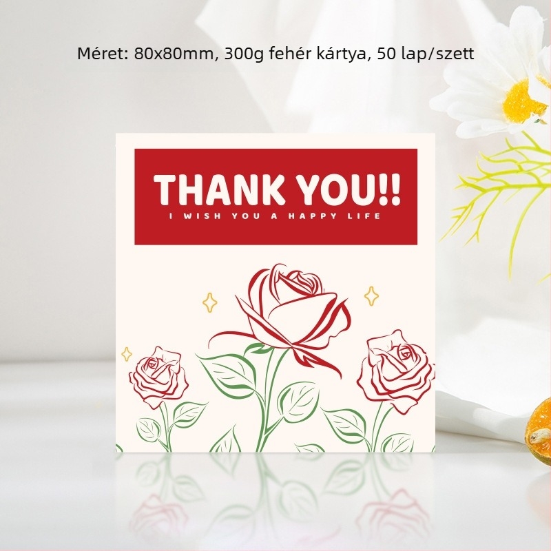 Négyzet alakú üres köszönőlap, egyszerű, modern dizájn esküvőkre és születésnapokra