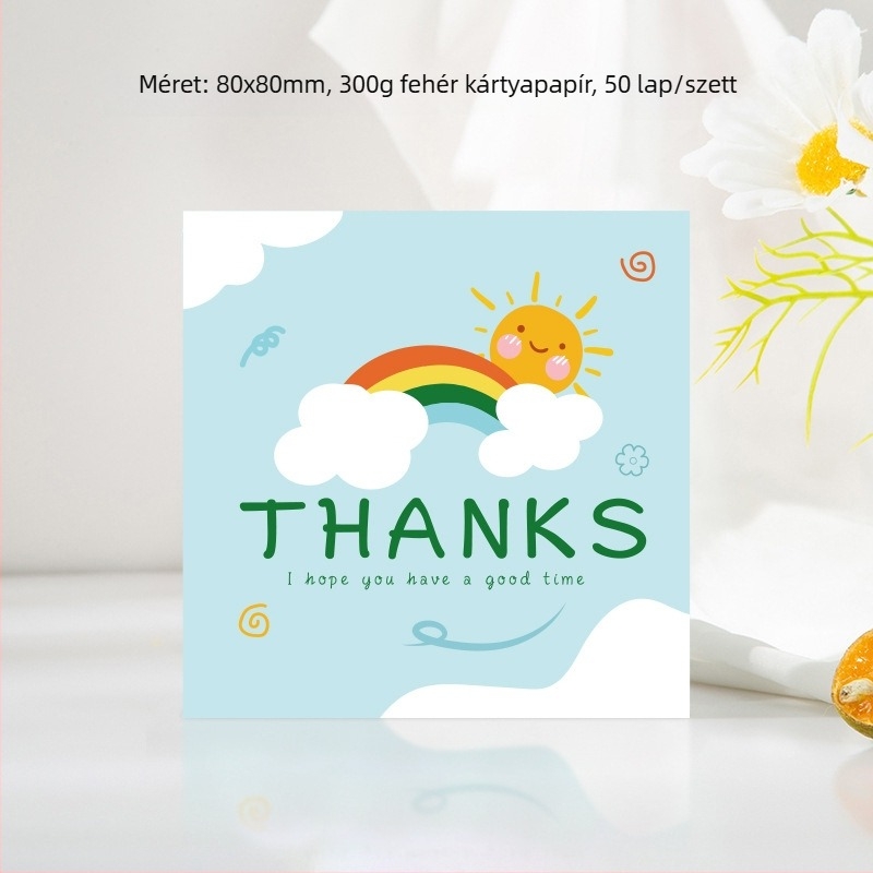Négyzet alakú üres köszönőlap, egyszerű, modern dizájn esküvőkre és születésnapokra