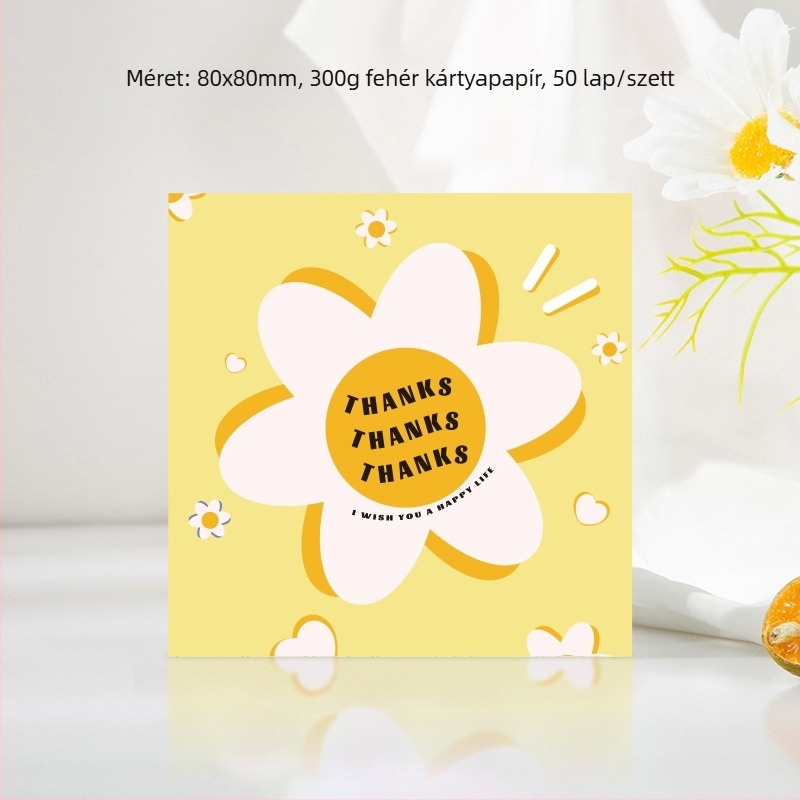 Négyzet alakú üres köszönőlap, egyszerű, modern dizájn esküvőkre és születésnapokra