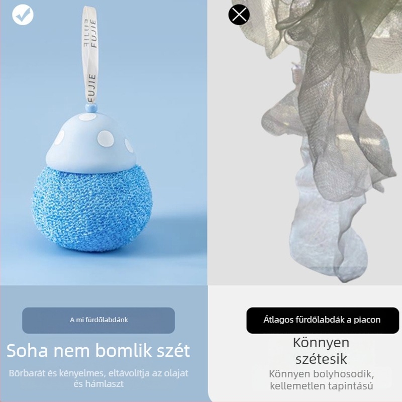 Fürdő viráglabda gyengéd exfoliáláshoz és habosításhoz - felnőtteknek, gyerekeknek és babáknak