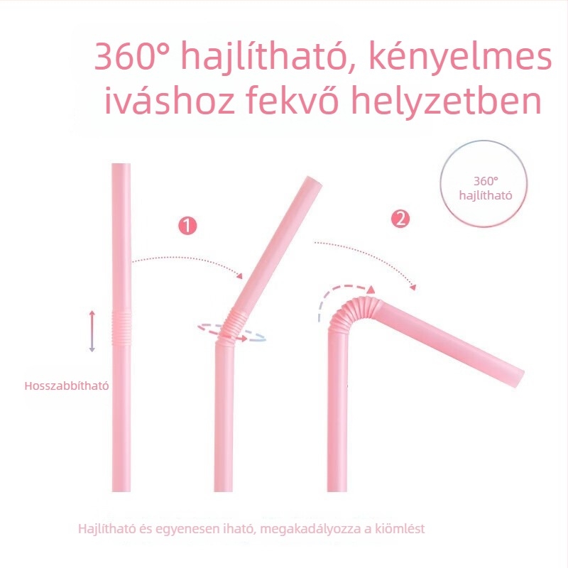 Yijie Sanrio együttműködésben készült egyszer használatos szívószálak, 25 db/csomag, rajzfilmszerű dizájn, hajlítható, egyenként csomagolva