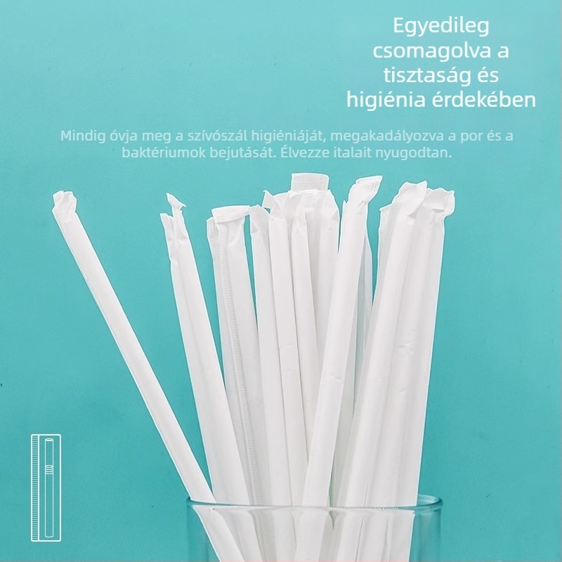 Pasture egyszer használatos hajlékony szívószálak, egyedi csomagolásban, gyümölcslevekhez, tej-teához és kólához