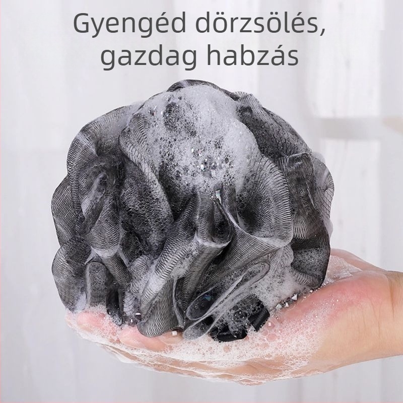 Prémium fekete nagy méretű fürdőszivacs – habzó, ultra puha és tartós