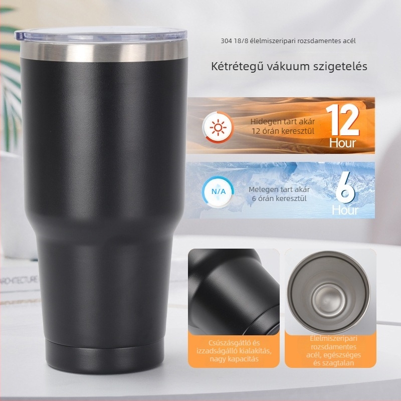 20oz szigetelt autó pohár – rozsdamentes acél belső 304, külső 201, spray bevonattal