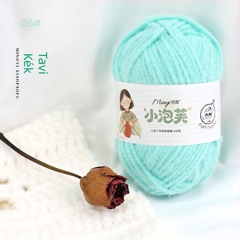 DIY vast fonal, 3 mm-es rizsszálból készült vastag gyapjúfonal, felhő mousse textúrával – táska, sapka, sál kötéséhez