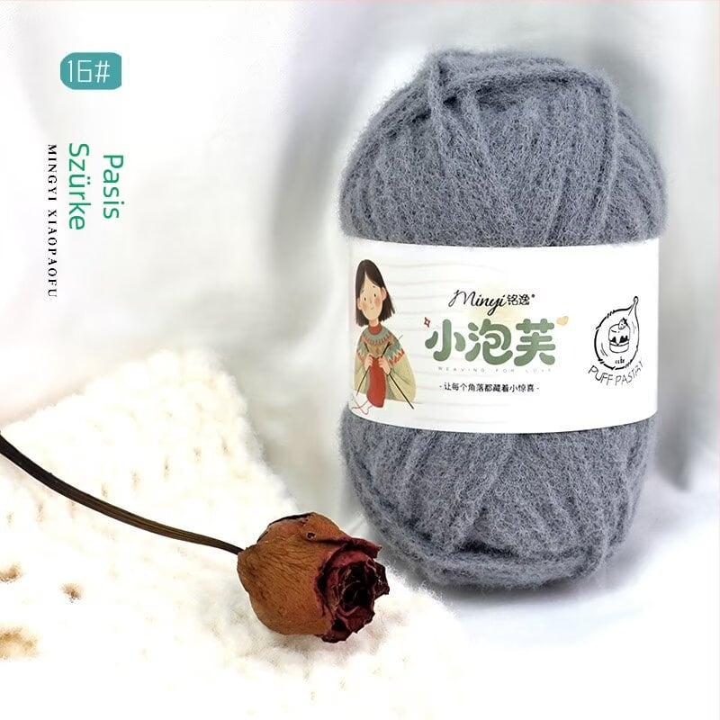 DIY vast fonal, 3 mm-es rizsszálból készült vastag gyapjúfonal, felhő mousse textúrával – táska, sapka, sál kötéséhez
