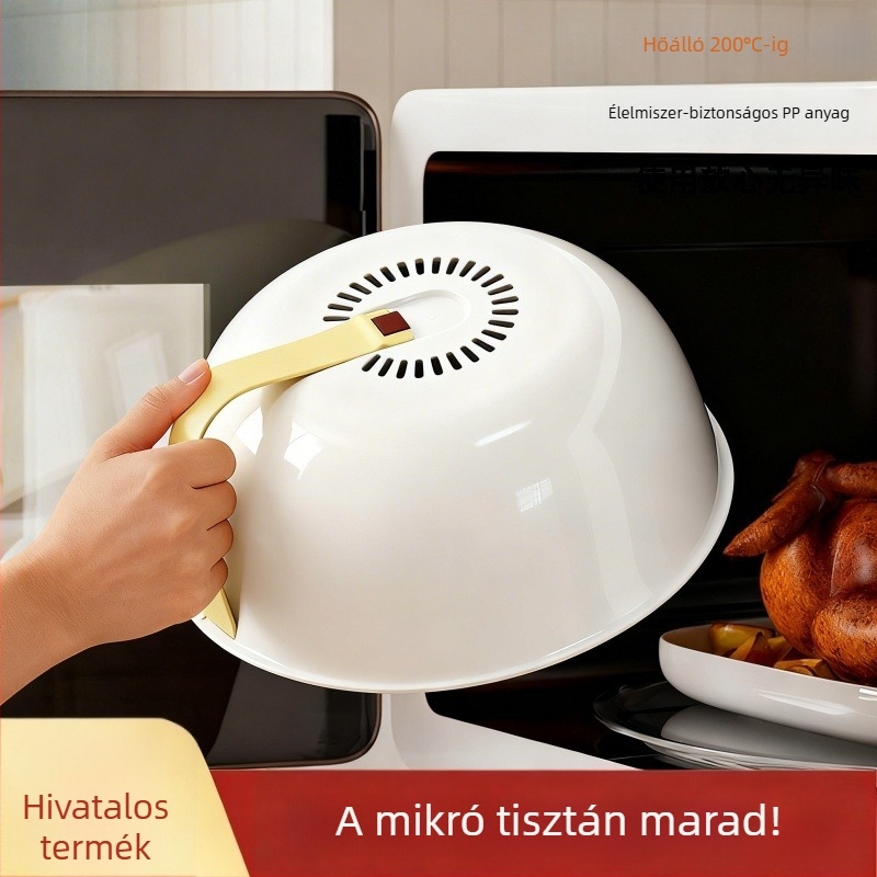 Élelmiszer-minőségű mikrosütőfedő, fröccsenés elleni védelem, izoláció, frissesség megőrzése, porvédő fedél, tálfedő, univerzális típus