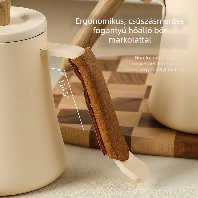 Kézi pour-over kávéfőző kanna vékony nyílással és hattyúnyakú kivitelben, 600 ml