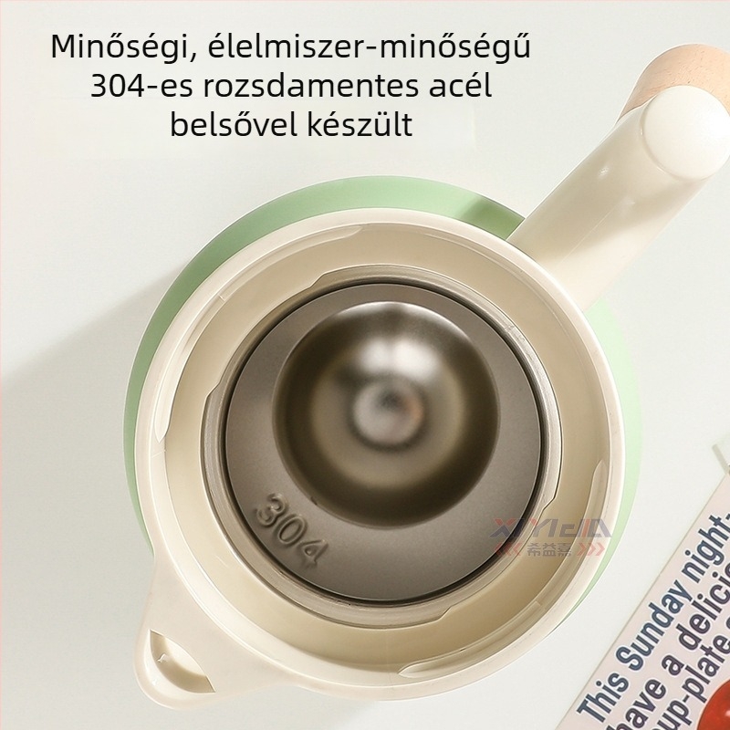 Termosz fa fogantyúval, belső 304-es rozsdamentes acél, dupla falú vákuumos izoláció, kávéhoz otthonra, irodába és szállodába.