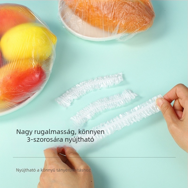 Élelmiszer-minőségű egyszer használatos tálfedő készlet, többfunkciós, önzáró fóliafedőkkel