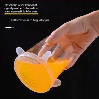 6 darab szilikon frissesség-megtartó fedő, szoros záródású fedők, kerek edényfedők, hűtőszekrényhez, élelmiszer-minőség, vastagított, rugalmas, többfunkciós
