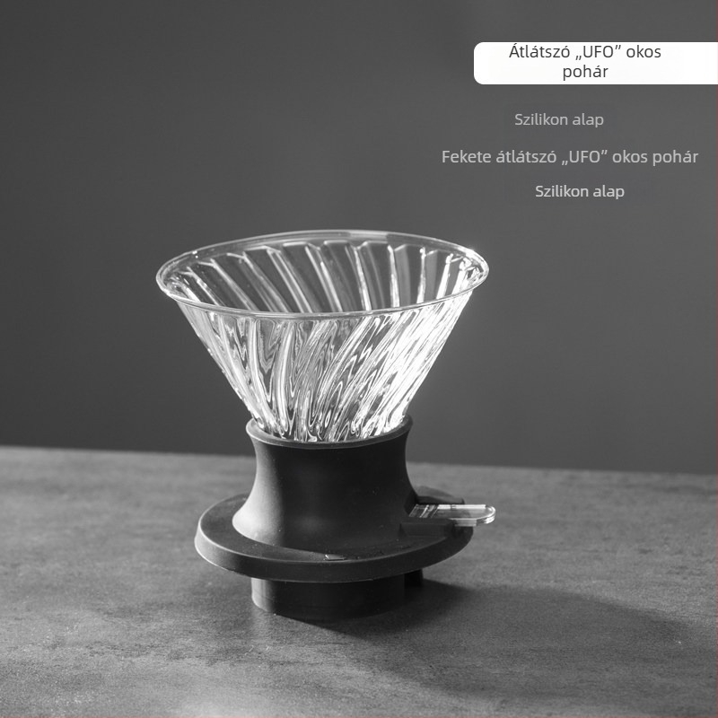 Kézi pour-over kávékészítő készlet üvegből készült drip-pel és szűrő pohárral kávéhoz és teához