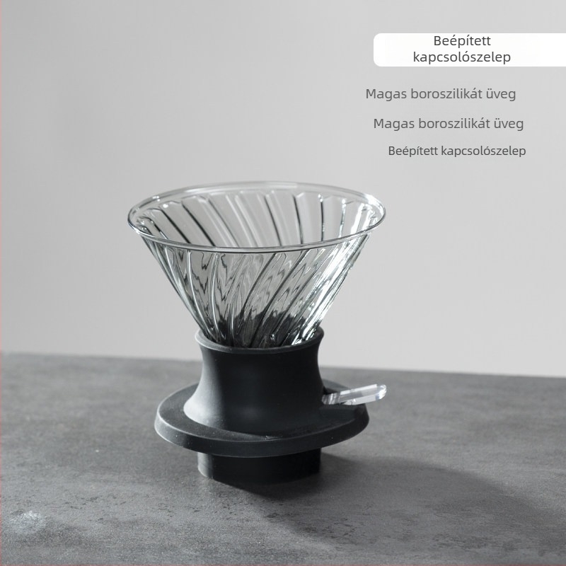 Kézi pour-over kávékészítő készlet üvegből készült drip-pel és szűrő pohárral kávéhoz és teához