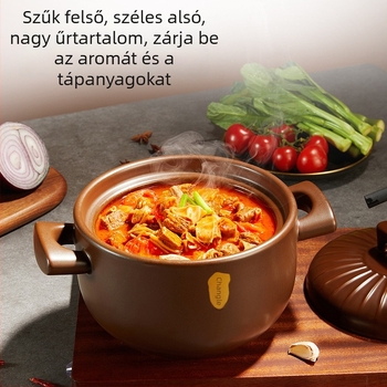 Kerámiás fazék levesekhez, otthoni használatra, repedésálló, gáztűzhelyhez való