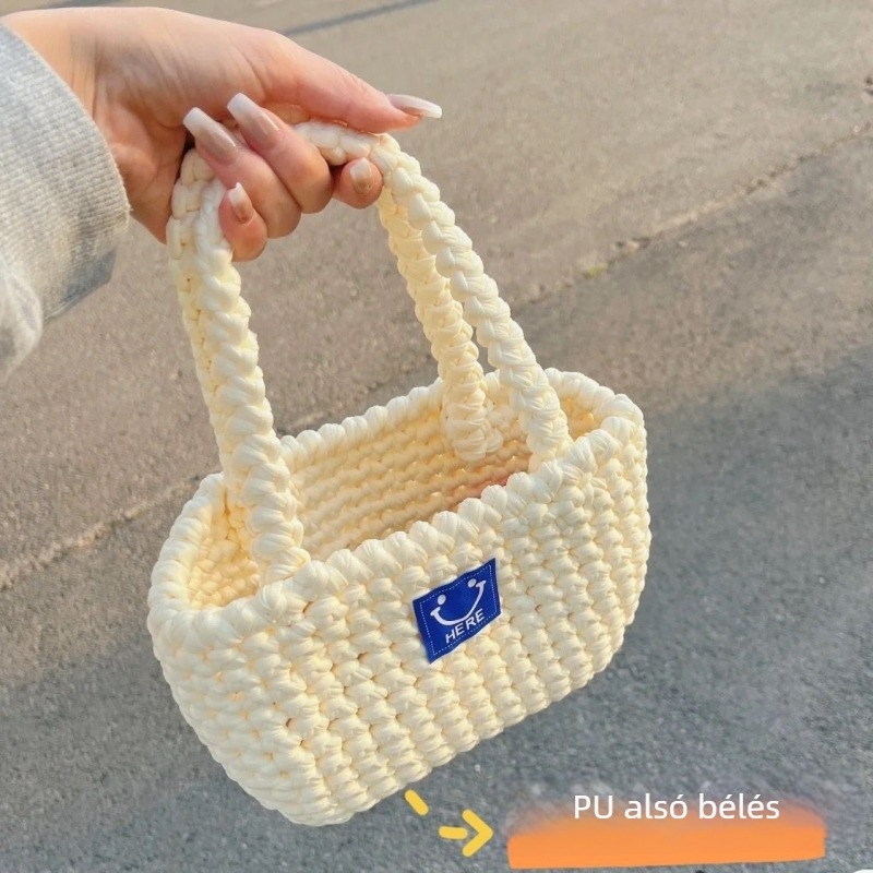 DIY kézműves szövött táska készlet – mini pamut táska, kézzel készített ajándék