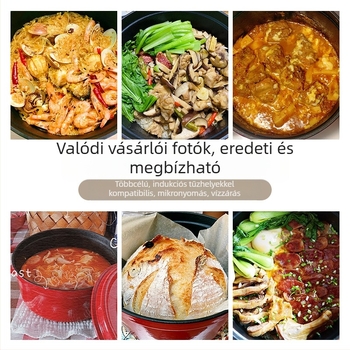 Zománcozott vasfazék, modern minimál stílus, 3,1–4 l, tapadásmentes, levesekhez és pörköltekhez