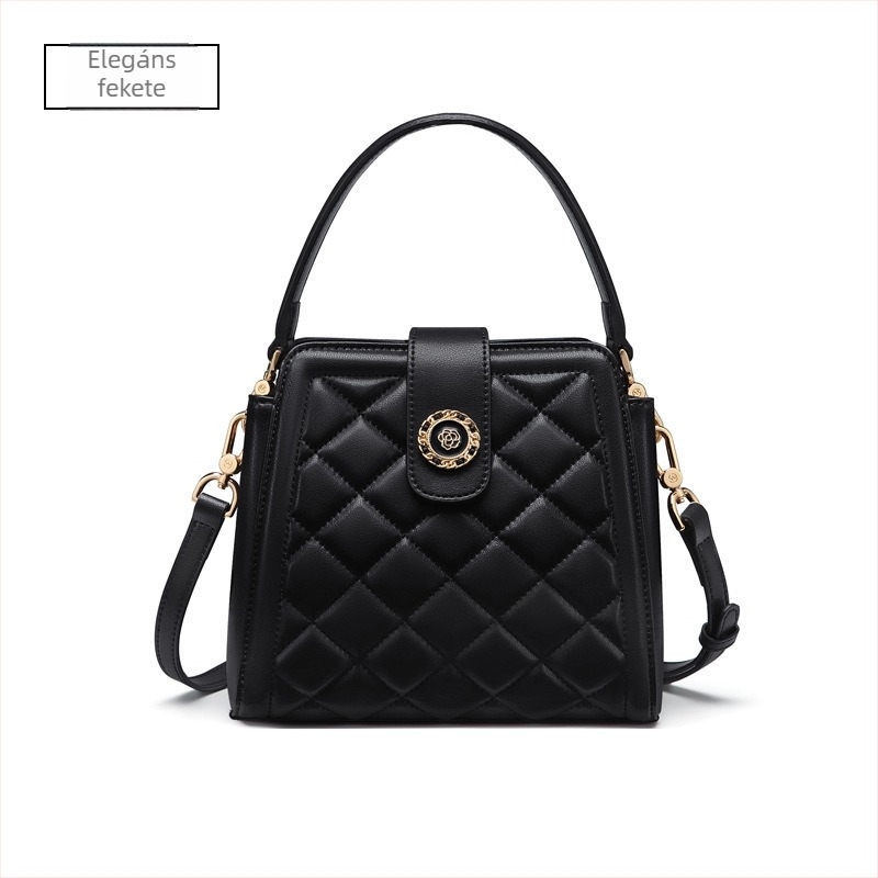 GOLF női táska valódi bőrből, rombusz mintás bucket stílusban, divatos és sokoldalú, nagy kapacitású, váll- vagy crossbody pánttal