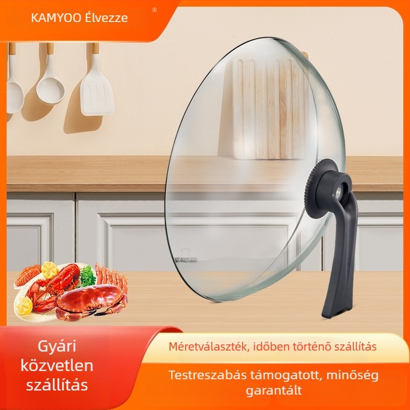 Átlátszó üvegfedél fazékhoz, panorámás kilátással, edzett üveg, gőzölő fazékhoz, vastag, magas ívű dizájn