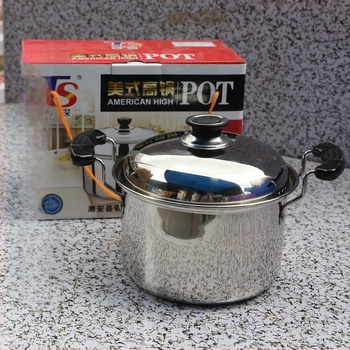 Nem mágneses 201 rozsdamentes acélból készült magas fazék levesekhez és tésztákhoz, vastagított kialakítás, amerikai stílus