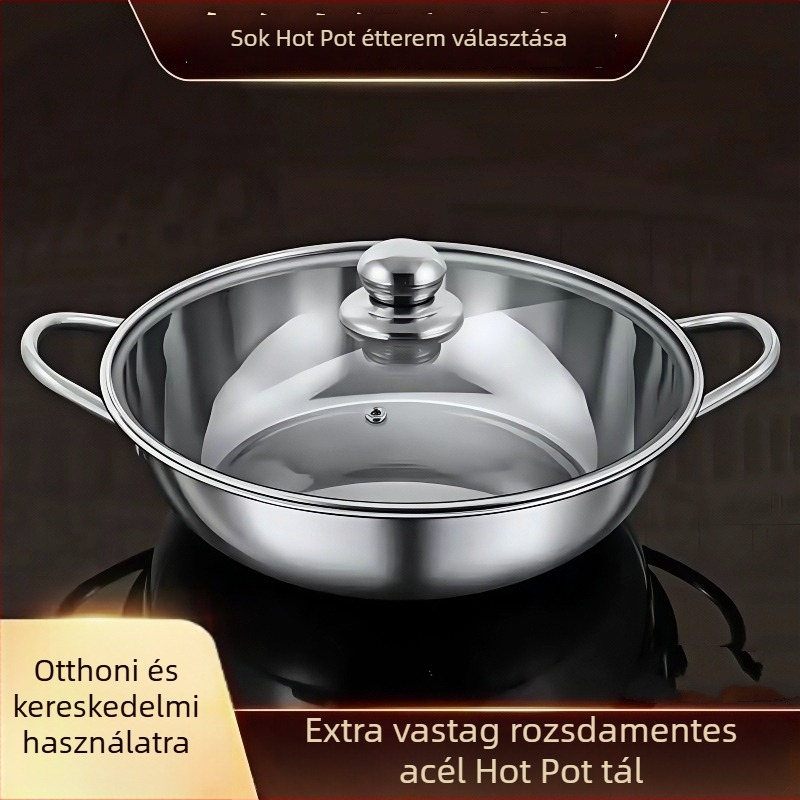 Rozsdamentes acélból készült, nagy kapacitású hot pot otthoni és kereskedelmi használatra, univerzális tűzhely-kompatibilis