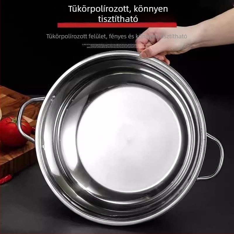 Rozsdamentes acélból készült, nagy kapacitású hot pot otthoni és kereskedelmi használatra, univerzális tűzhely-kompatibilis
