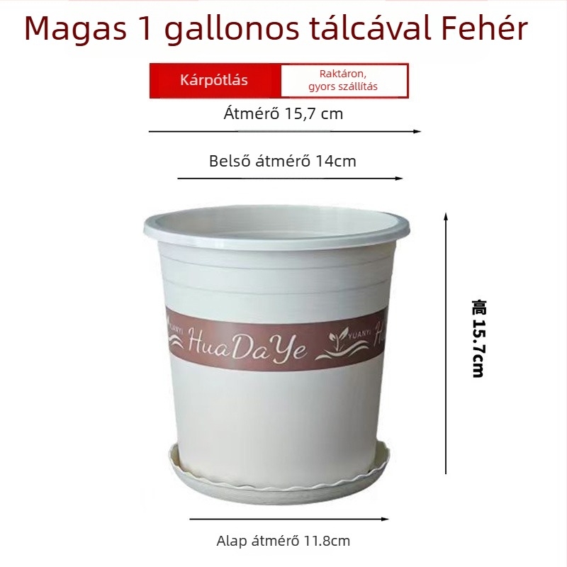 Fehér műgyanta virágtartó, kör alakú, lélegző gyökérkontrollal, rózsa és hortenzia számára, műanyag, testreszabható