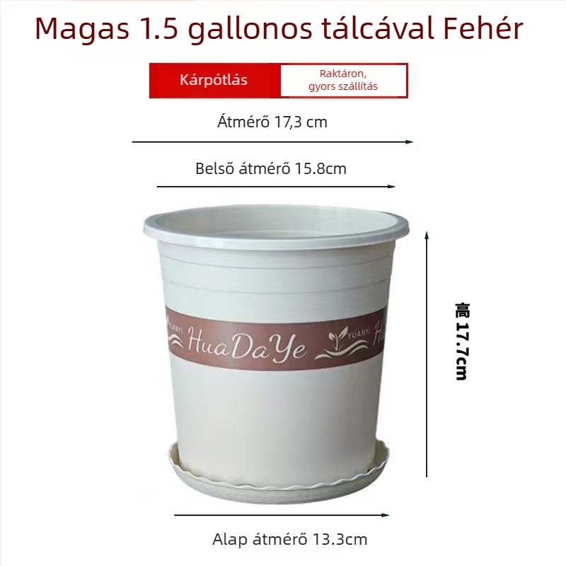 Fehér műgyanta virágtartó, kör alakú, lélegző gyökérkontrollal, rózsa és hortenzia számára, műanyag, testreszabható