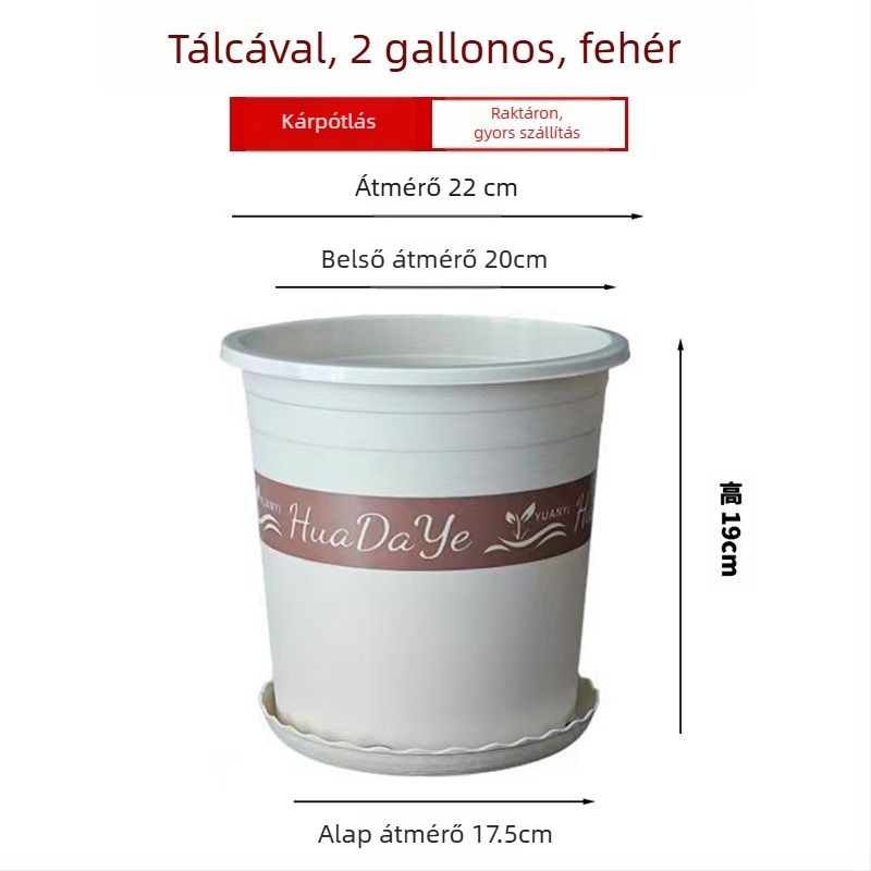 Fehér műgyanta virágtartó, kör alakú, lélegző gyökérkontrollal, rózsa és hortenzia számára, műanyag, testreszabható