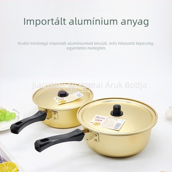 Koreai stílusú alumínium leveses fazék fogantyúval, tészta- és hot pot főzéséhez, kapacitás 2,1–3 L