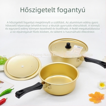 Koreai stílusú alumínium leveses fazék fogantyúval, tészta- és hot pot főzéséhez, kapacitás 2,1–3 L
